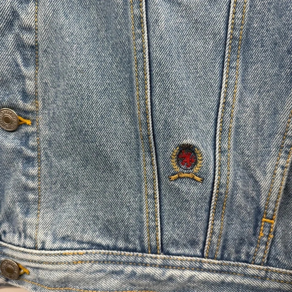 VTG 90s Tommy Hilfiger Trucker Jacket Men L Collar Casual Retro Denim Chore Y2K